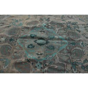 Alfombra Vintage, Alfombra Turca Extra Grande de 9.4x12.4 pies, Alfombra Ikat Azul Marrón - Product Image 4