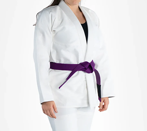 Kimono de judo personnalisable, extensible, léger, séchage rapide, 280g, tissage perlé simple/double, polyester/coton, unisexe adulte - Product Image 3