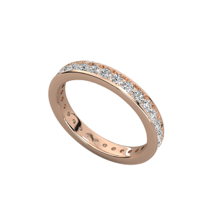 แหวนเพชรเม็ดเล็กประดับเต็มวง ชุบทองคำ 14K ดีไซน์หรูหรา ได้รับการรับรองจาก IGI เหมาะสำหรับเป็นเครื่องประดับงานแต่งงานสำหรับผู้หญิง - Product Image 1