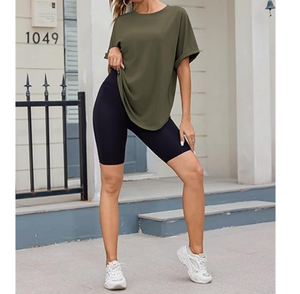 T-shirt femme 100% coton respirant et imprimé O cou manches courtes solide décontracté coupe ample pour la décoration de Logo d'été - Product Image 4