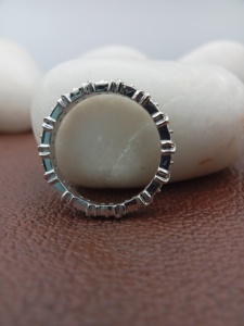 FINE JEWELRY <b>INFINITY</b> CURVE SHAPE Cut VVS MOISSANITE Lab Diamond Engagement Anniversary Wedding Full Eternity Band 925 Sterling - Product Image 5