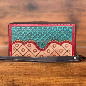 มาใหม่ล่าสุดมือตะวันตกเครื่องมือกระเป๋าสตางค์หนังคลัทช์เคสโทรศัพท์มีสไตล์หลายใช้กระเป๋าสตางค์ข้อมือหนังแท้สําหรับผู้หญิง - Product Image 5