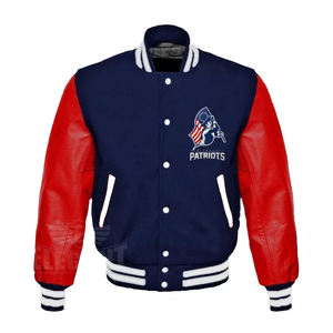 Letterman Varsity Jacket Elegante Hip Hop Letterman Béisbol Chaqueta deportiva Mangas de cuero Cuerpo de lana - Product Image 1