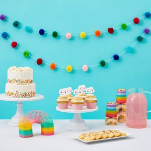 10 pieds coloré Pom Pom guirlande pour arc-en-ciel anniversaire noël décor <span class=keywords><strong>bricolage</strong></span> couture papier <span class=keywords><strong>pompon</strong></span> boule guirlande laine artisanat fournitures - Product Image 3