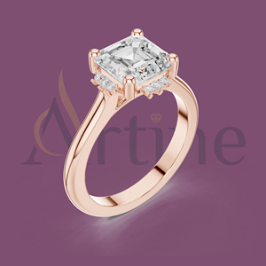 Bague de fiançailles en argent sterling 14K avec motif de halo - Product Image 1