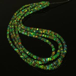 Perles lisses d'opale éthiopienne de feu vert haut brin perles de feu multiples éthiopiennes naturelles cadeau pour elle prix de gros perles pierre - Product Image 5