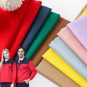Özel boyama TC 80/20 T65/35 Polyester pamuk karışımı 20x16s için 128x60 dimi kumaş iş giysisi giysi üniforma şapka kumaş