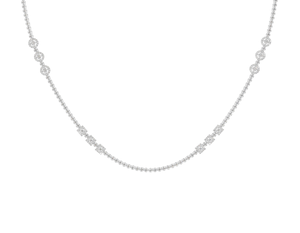 Élégant 950 Platine Longues Chaînes Collier VVS D Moissanite Brilliant Cut Cluster Lien Chaîne Usine Directe En Gros À La Mode - Product Image 1