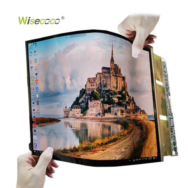 Wisecoco Flexible OLED Screen 13.3 Inch Ultra Thin Edp Interface 2048X1536 Resolution High Contrast Display Flexible Screen