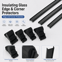 Protectores de Esquinas y Bordes de Vidrio de Plástico Negro para el Transporte y Almacenamiento de Vidrio Aislante, Protectores Flexibles
