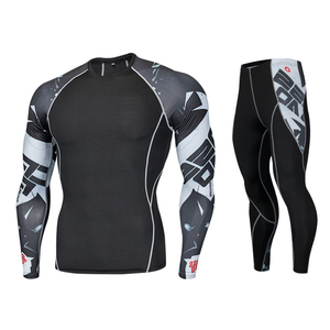 Conjunto Deportivo de Compresión para Hombre al por Mayor, de Secado Rápido, Transpirable, Manga Larga, Camiseta Interior, Protección UV, para Correr, Entrenamiento y Gimnasio - Product Image 3