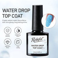 Robifel Top Coat Gel Non Toxique Écologique Fournitures pour Ongles Salon 7ml Nouveau Transparent Sans Résidu Effet Goutte d'Eau 3D