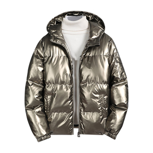 Chaqueta acolchada de invierno de alta calidad, chaqueta acolchada recortada impermeable para hombre, chaquetas de gran tamaño con cuello levantado de burbujas para hombre - Product Image 4