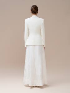 Blazers de manga larga para mujer, chaqueta sin cuello de un solo pecho, ropa de invierno para mujer, Whiteant Vietnam, 2024 - Product Image 3