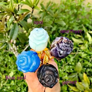 Souvenir regalo per ragazza in ametista al quarzo rosa, cristallo naturale, fiore di diamante, <span class=keywords><strong>voglie</strong></span> per la guarigione dei cristalli di rosa di san valentino - Product Image 6