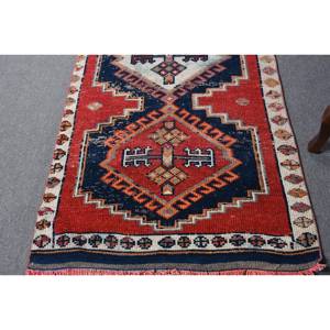 Alfombra clásica de lana roja y negra de 3,3x11,6 pies, patrón de pasillo rectangular de área grande turca, látex de 10mm de espesor para habitación de adolescentes - Product Image 4