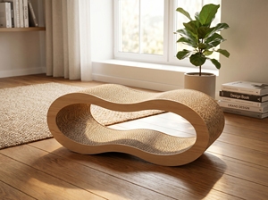 Rascador para Gatos de Cartón, Forma de Ocho, Talla M, con Hierba Gatera - Product Image 3