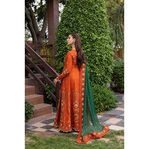 ANEELAS-FROCK Ensemble 3 pièces brodé en tissu lawn, collection 4858, avec dupatta brodé en mousseline et pantalon pour le printemps/été - Product Image 6