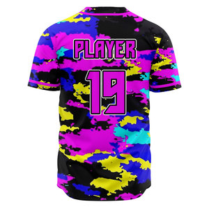 Vêtements de sport personnalisés de qualité supérieure fabriqués en usine ensemble de chemises à boutons en jersey de baseball et de softball respirant grande taille en gros - Product Image 4