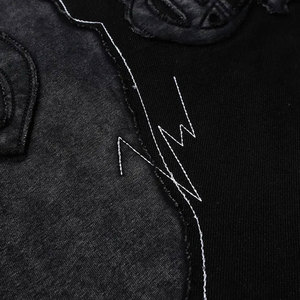 Sweat-shirts pour hommes en denim délavé, vente directe d'usine 2026, logo personnalisé, sweat-shirts en denim délavé uni pour hommes - Product Image 5