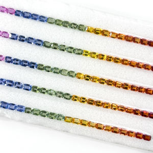 Piedras Preciosas Sueltas de Zafiro Multicolor Natural de 3mm 4mm 5mm 7mm, Corte Octogonal Facetado, Tamaños Calibrados, Fabricante de la India - Product Image 4