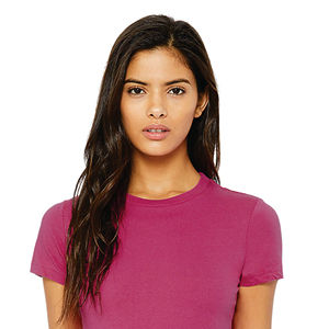 Airlume-Camiseta ajustada para mujer, Camiseta de algodón 100% de longitud corporal más larga con cinta para los hombros, anillo peinado y hilado de 32, 4,2 oz de baya - Product Image 4