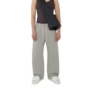 Pantalon de survêtement ample en toile légère, respirant et écologique, style décontracté, taille mi-haute extensible, coupe droite – Vente en gros - Product Image 4