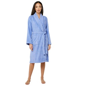 Albornoz de lujo para mujer de manga larga, estilo gofrado, de algodón suave y liso, para estar en casa, sencillo, vintage, sexy, para hoteles y spas, servicio ODM - Product Image 2
