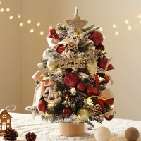 Mini sapin de Noël artificiel de haute qualité en PVC, kit d'accessoires DIY, décoration festive pour vitrine intérieure