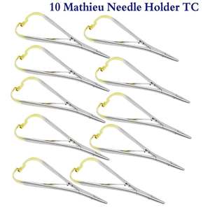 Lote de 10 Portaagujas Dentales Mathieu Tc, Pinzas Quirúrgicas de Ortodoncia, Instrumentos de Acero Inoxidable, Grado Quirúrgico Manual - Product Image 2
