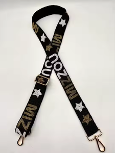 Sangle de sac bandoulière moderne réglable, brodée et perlée, avec logo personnalisé MD HANDICRAFTS, pour les ensembles cadeaux d'équipe de mariée - Product Image 4