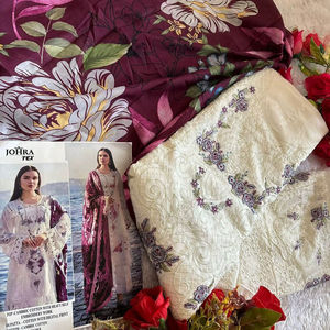 Premium Summer Anarkali Set Cambric Cotton Shalwar Kameez Bordado pesado Seda de alta calidad Maslin Dupatta Moda larga India - Product Image 1