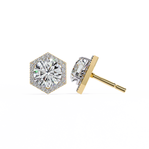 Clous d'oreilles en diamant créé VVS personnalisés en laboratoire 10K 14K 18K or blanc massif 925 argent fin à la mode pour les anniversaires - Product Image 1