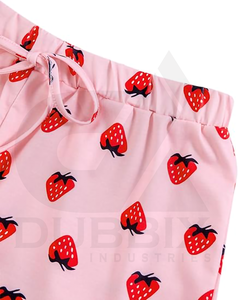 Short de pyjama en polyester 100% pour femmes Logo personnalisable Sticker Color Pattern Design Straight Fit & Breathable for Women's Shorts - Product Image 1