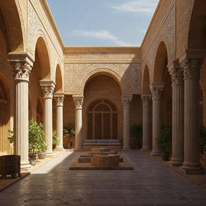 Interior de Mezquita de Mármol Blanco, Arte Islámico Tallado a Mano, Diseño Moderno, Tamaño Personalizable, Instalación en Techo, HAYAT - Product Image 3