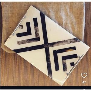 Plateau de service décoratif en corne avec incrustation de design merveilleux avec poignée en métal Pièce de cadeau de luxe pour Ramadan Plateau de présentation de chocolat - Product Image 6