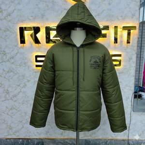 Mode tendance Marque privée pour hommes Veste bouffante verte Vestes en polyester et nylon pour hommes Vestes doudounes pour hommes High Street Men - Product Image 1