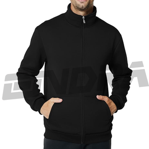 Chaqueta de lana con cremallera completa para hombre, sudadera informal ligera, cuello falso, sensación suave, ropa cálida, moda callejera, manga larga, recién llegado - Product Image 2