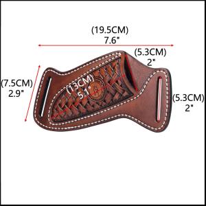 Funda de cuero tallada para Cuchillo de piel de vaca personalizada al por mayor para hoja Fic y navaja de bolsillo - Product Image 3