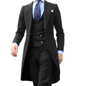 สํานักงานสีดําที่กําหนดเองธรรมดาสบายๆแฟชั่นงานแต่งงานธุรกิจ Tuxedo ชุดผู้หญิงกางเกงเสื้อ 3 ชิ้นชุดเสื้อสูทสุภาพสตรี - Product Image 5