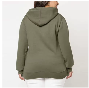 Sudadera de Forro Polar Extra Grande Personalizada para Invierno, Unisex, Manga Larga, para Mujeres y Hombres de Talla Grande, Sudadera con Capucha Lisa - Product Image 3