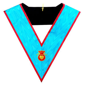 Collier brodé maçonnique Regalia d'insigne en cuir à coudre pour couvreur AASR - Product Image 4