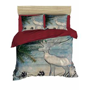 Parure de lit de Noël classique et festive 200x220cm en coton Ranforce, impression numérique double pour usage domestique - Product Image 2