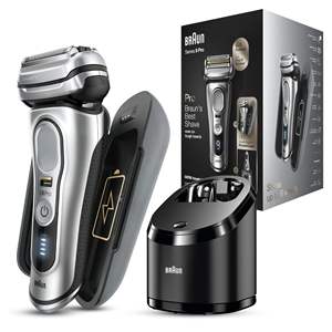 Afeitadora Eléctrica Inalámbrica Recargable para Hombre, Diseño Húmedo/Seco con Estuche de Carga y Estación de Limpieza, Resistente al Agua (IPX7) - Product Image 4