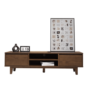 Mueble para TV de Madera Maciza, Consola Multimedia Minimalista con Gabinete de Almacenamiento para Sala de Estar y Apartamento - Product Image 4