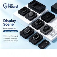 Plateau blister personnalisé floqué, doublure douce en plastique pour emballage intérieur de boîte cadeau de montre connectée