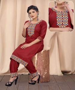 Vestido de Fiesta Bordado para Mujer, Estilo Indio, Tema Vacacional y Playero, Listo para Usar, con Dupatta, Material de Seda y Algodón, Personalizable, Venta al Por Mayor - Product Image 6