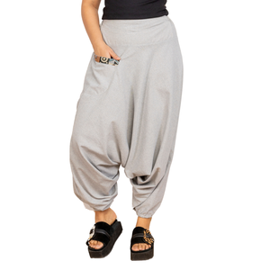 Femmes taille haute Baggy sarouel taille libre écologique foncé lavage toile coton hiver classique Boho décontracté plat Yoga Aladdin - Product Image 1