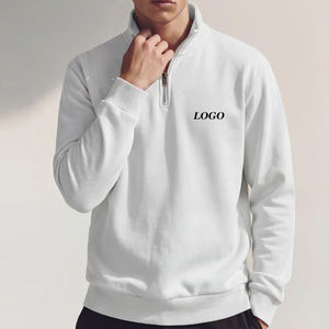 Col montant et fermeture éclair, tissu en coton/polyester pour un ajustement décontracté, sweat-shirt à manches longues pour homme avec service OEM en gros - Product Image 1