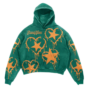 Sweat à capuche personnalisé avec logo DTG au prix de gros Vêtements pour hommes Streetwear Sweat-shirt de style vintage Sweat-shirt à capuche lourd pour hommes - Product Image 6